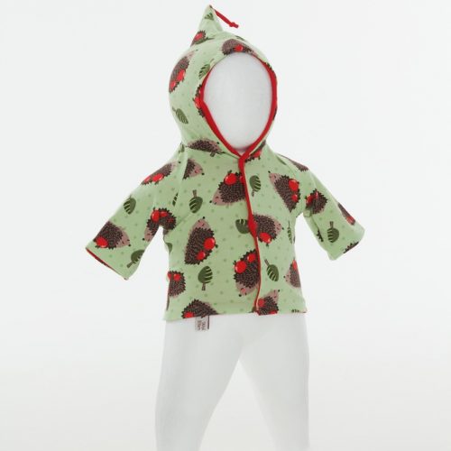 Jacke zum Wenden mit Muetze rot gruen braun Goesse 44