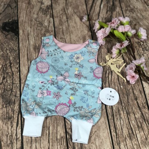 Strampler Blumen hellblau Groesse 38